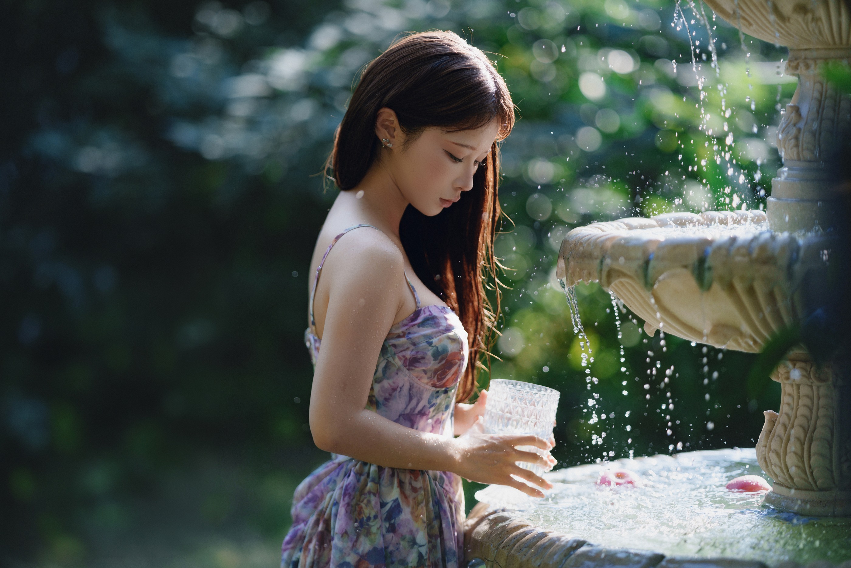 图片[1]-蠢沫沫 – NO.441 水池碎花裙[27P]-XikXak